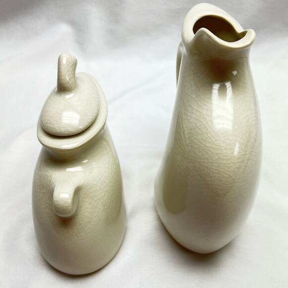 Michael Lambert Studio Dancing & Struttin Creamer & Sugar Set Signed Tan - Picture 3 of 15